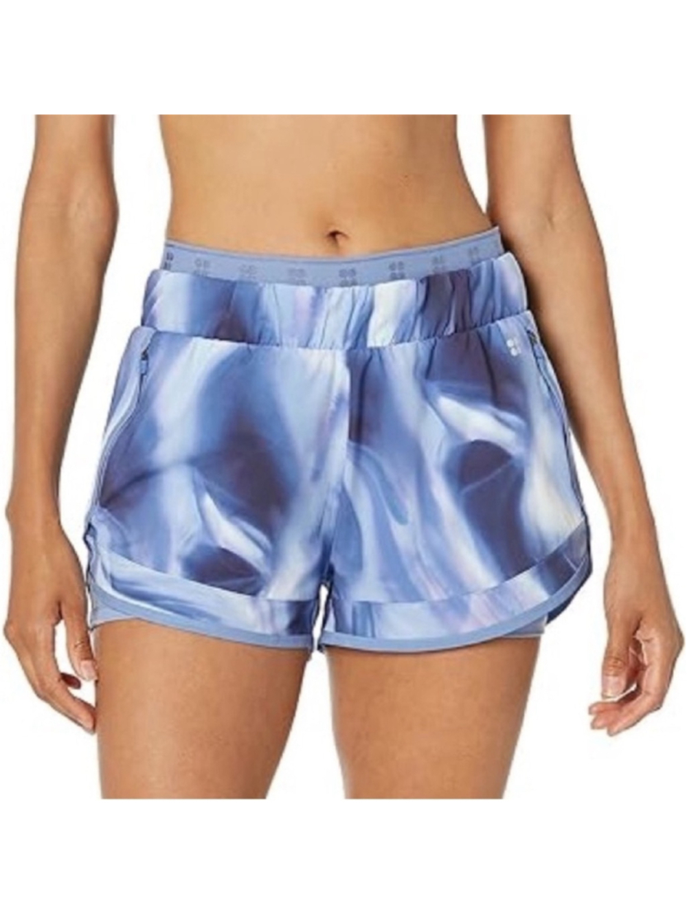 Sweaty Betty on your marks 4” Lavender Blue Marble Running Shorts